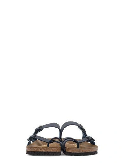 Shop Birkenstock Dark Blue Nappa Leather Double Bands Sandal With Buckles Closure