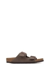Birkenstock Brown Nappa Leather Double Bands Sandal With Buckles Closure In Moro