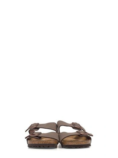 Shop Birkenstock Brown Nappa Leather Double Bands Sandal With Buckles Closure In Moro