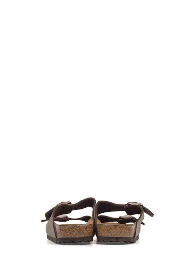 Shop Birkenstock Brown Nappa Leather Double Bands Sandal With Buckles Closure In Moro