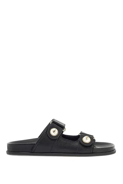 Jimmy Choo Fayence Pearl-embellished Sandals In Black