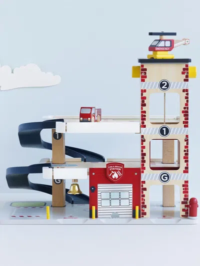 Le Toy Van Fire & Rescue Wooden Garage (w:59.5 X D:45 X H:40cm) One Size Multicoloured In Multicoloured