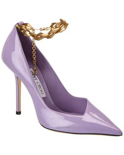 Jimmy Choo Diamond Talura 100 Patent Pump In Purple