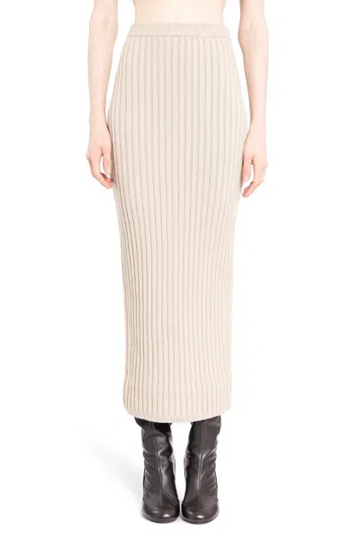Max Mara Wool-cashmere-blend Maxi Skirt In Beige