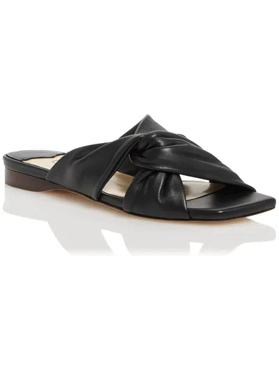 JIMMY CHOO WOMENS LEATHER SQUARE TOE SLIDE SANDALS 