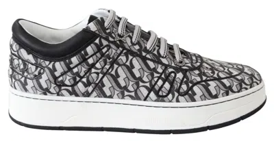 Jimmy Choo Hawaii Silver Black Glitter Sneakers In Multi