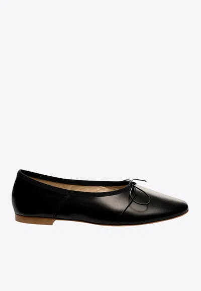 Anniel Dream Leather Ballerina In Black