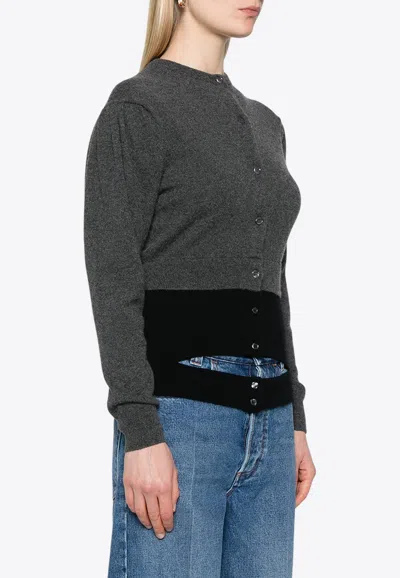 Meryll Rogge Knitted Layered Cardigan In Gray