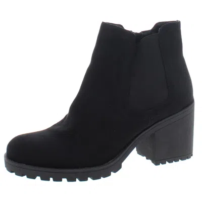 Sun + Stone Morghan Womens Padded Insole Round Toe Booties In Black