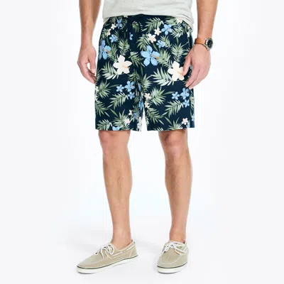 Nautica Mens 8.5" Printed Cabana Short In Blue