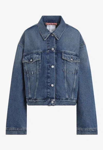 Acne Studios Washed Denim Jacket In Blue
