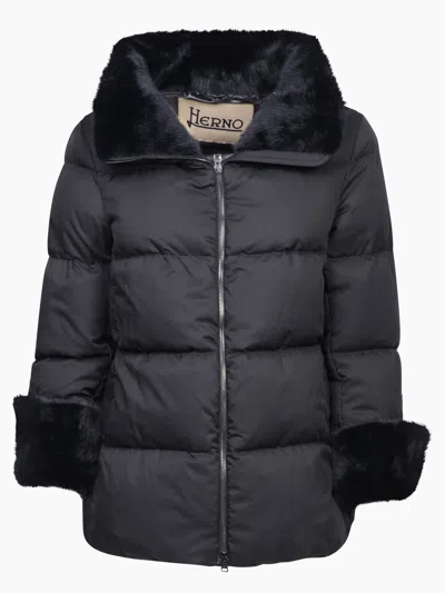 Herno Black Down Jackets In Black