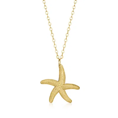 Canaria Fine Jewelry Canaria Italian 10kt Yellow Gold Starfish Necklace In Gold