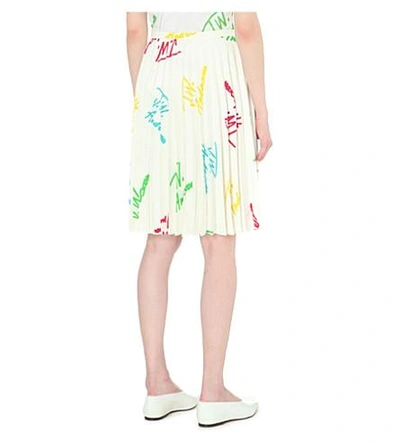 Shop Jw Anderson Signature-print Pleated Skirt In White Multi
