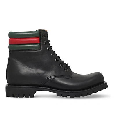 Shop Gucci Marland Leather Boots In Black