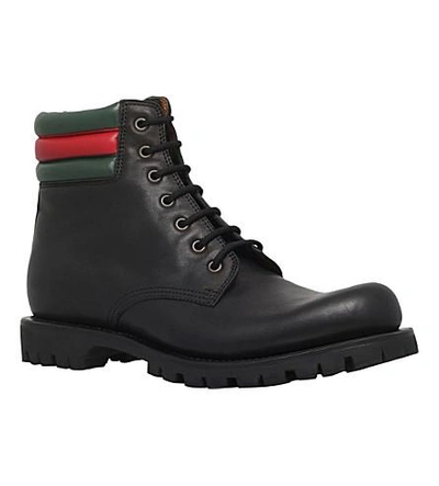 Shop Gucci Marland Leather Boots In Black