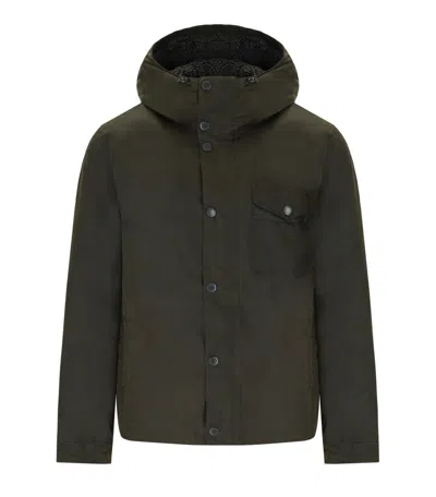 Shop Barbour Kevlar Wax Olive Green Hooded Jacket