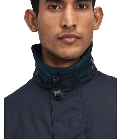 Shop Barbour Mac Navy Blue Jacket