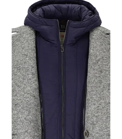 Bob Iver Melange Grey Double-breasted Coat In Gray