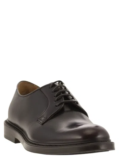 Doucal's Black Classic Oxford Shoes In Calf Leather Man