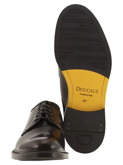 Doucal's Black Classic Oxford Shoes In Calf Leather Man