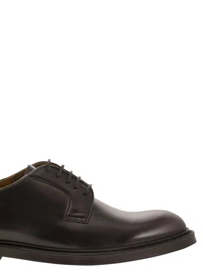 Doucal's Black Classic Oxford Shoes In Calf Leather Man