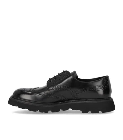 Doucal's Derby Black Brogue Lace-up Shoe