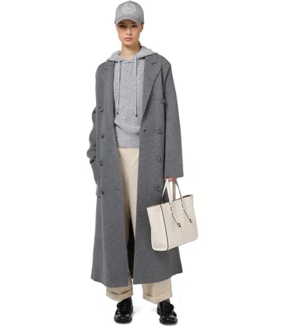 Elisabetta Franchi Emblem-embroidered Fine-knit Coat