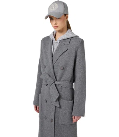 Elisabetta Franchi Emblem-embroidered Fine-knit Coat