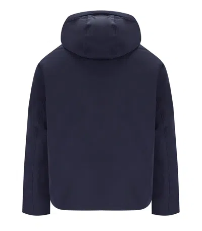Emporio Armani Blue Navy Hooded Down Jacket In Blue