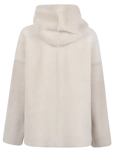 Enes Off White Sofia Hooded Jacket In Neutral