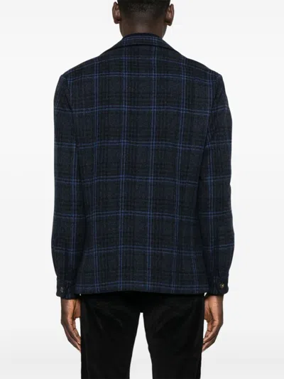 Finamore 1925 Napoli Wool Single-breasted Jacket In Blue