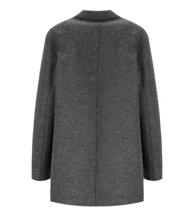 Harris Wharf London Anthracite Grey Double-breasted Caban In Gray