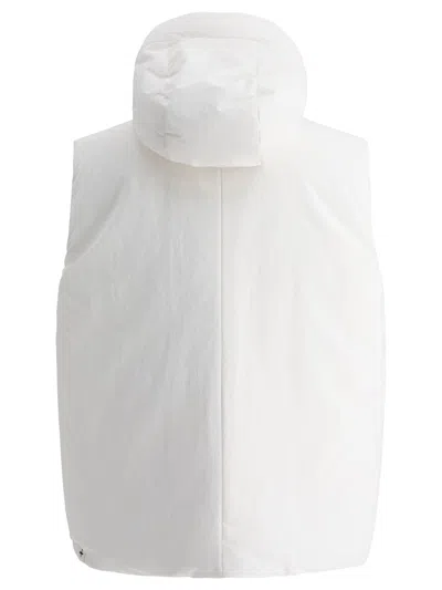 Jil Sander Padded Sleeveless Jacket With High Collar And Zip Closure In White