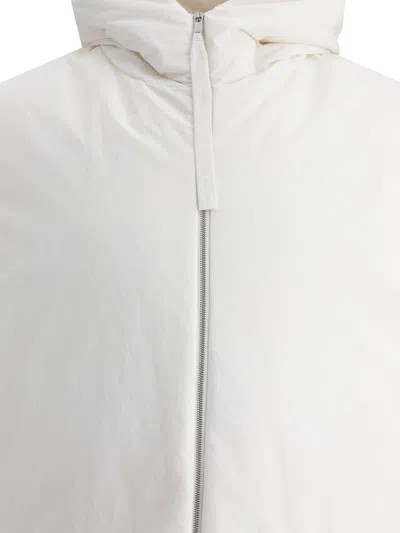Jil Sander Padded Sleeveless Jacket With High Collar And Zip Closure In White