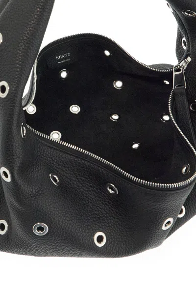 Khaite Olivia Medium Grommet Pebbled Calfskin Hobo Bag