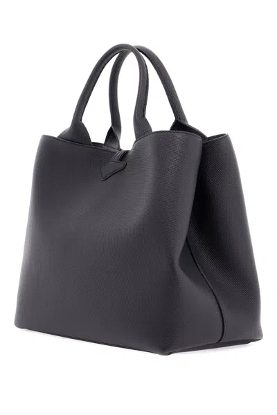 Longchamp Leather Tote Bags In Black