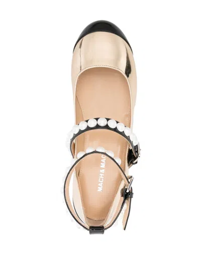 Mach&mach Leather Ballet Flats Stud Detailing