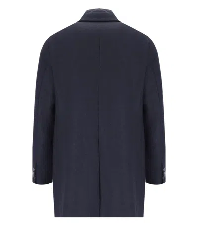 Manuel Ritz Melange Blue Coat In Blue