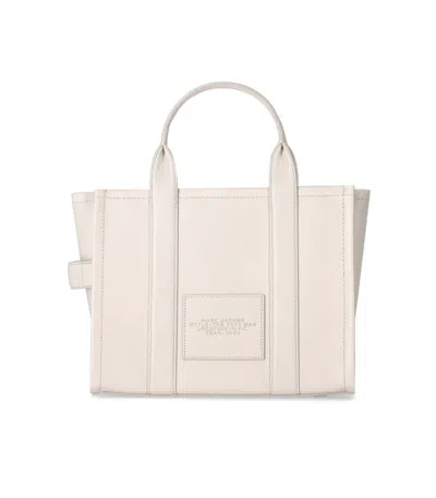 Marc Jacobs The Leather Medium Tote Cotton Handbag In Neutral