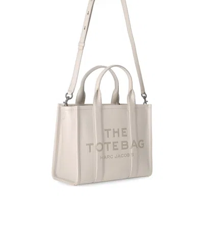 Marc Jacobs The Leather Medium Tote Cotton Handbag In Neutral