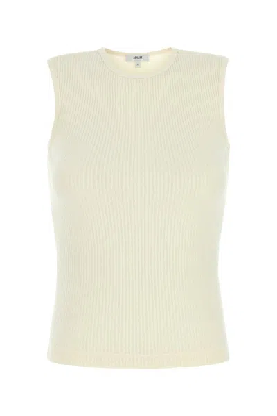Agolde Ribbed Texture Racerback Tank Top In Oatmilk