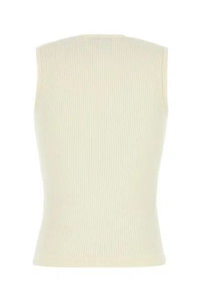 Agolde Ribbed Texture Racerback Tank Top In Oatmilk