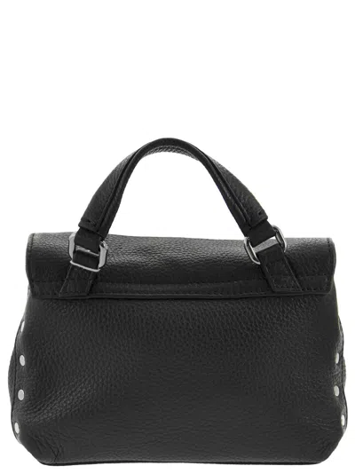 Zanellato Small Leather Handbag With Adjustable Shoulder Strap In Black