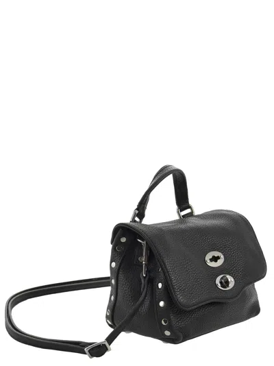 Zanellato Small Leather Handbag With Adjustable Shoulder Strap In Black