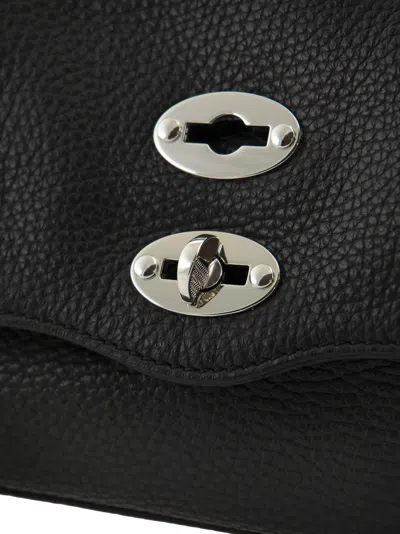 Zanellato Small Leather Handbag With Adjustable Shoulder Strap In Black