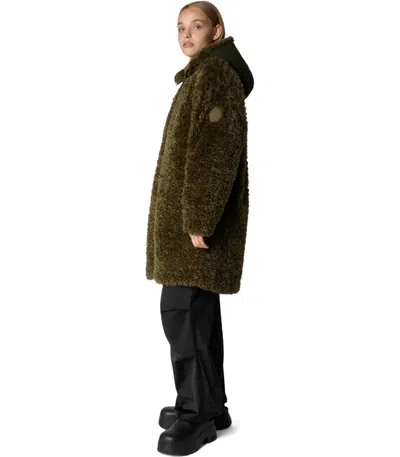 Save The Duck Angelica Faux Shearling Coat In Green