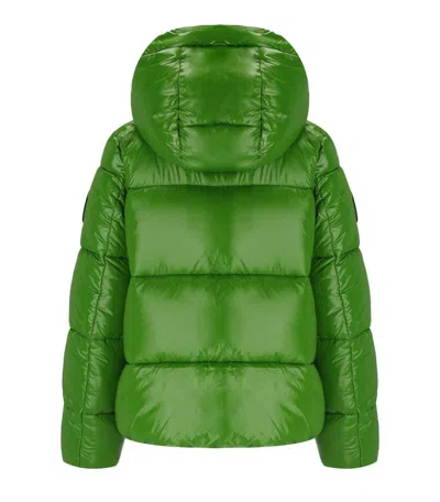 Save The Duck Biddy Green Hodded Padded Jacket In Green