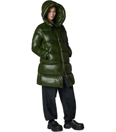 Save The Duck Isabel Hooded Puffer Jacket In Green