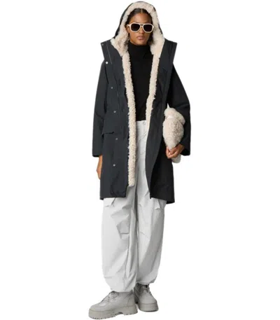 Save The Duck Noelle Black Parka In Black